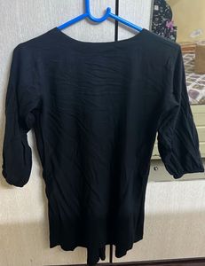 Black Embroidery Boho Top