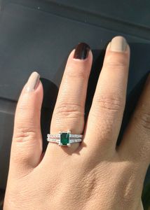Emerald Gemstone silver ring 💍