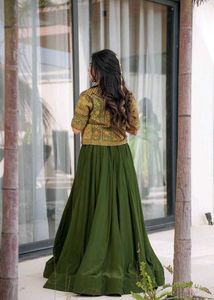 Green Lehenga Choli with Jacket