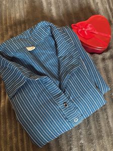 Striped Button-Down Shirt Dress