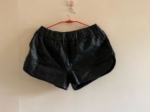 Short Black Faux Leather