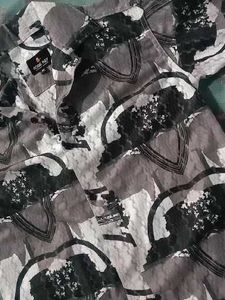 Abstract Print Button-Down Shirt