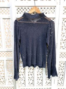Shimerry Midnight Ruffle Neck Blouse C