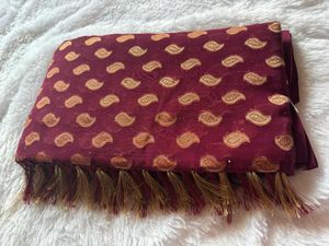 Elegant Maroon Banarasi Saree