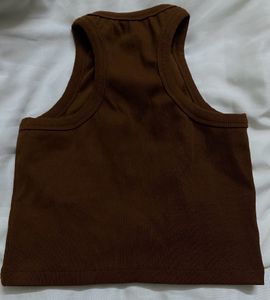 Y2K Pinterest Brown Ribbed Tank Top
