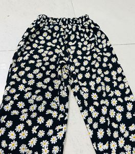 Daisy Floral Black Bell Bottom