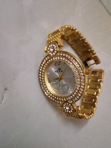 Women&#39;s Gold Tone Crystal Watch