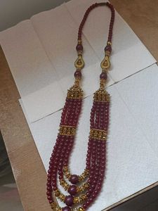 Maroon Beads Long Chain