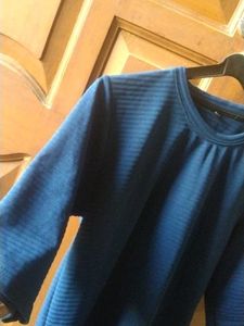 Blue Striped 3/4 Sleeve Top
