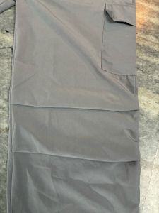 Grey Baggy Fit Cargo Pants