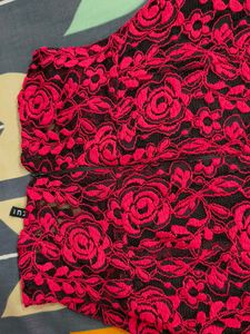 Hot Pink Lace Fit &amp; Flare Dress