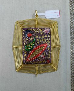 Beautiful Handmade Painted Stone Pendant