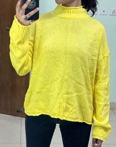 Yellow Knitted Korean Sweater Pullover