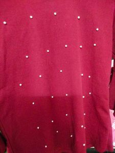 Red bell sleeve top