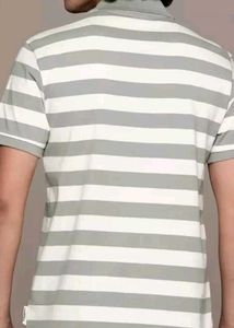 Co. Striped Polo Collar T SHIRT