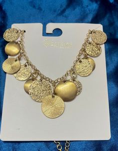 Set Of Earrings And  Coin Charm Necklace