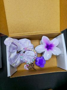 Scrunchie &amp; Flower Hair Clip Sets