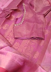 Beautiful Pink Zari Saree &amp; Blouse