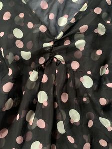 See Through V Neck Tops