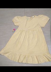 Cute Pinteresty Picnic yellow white mini dress