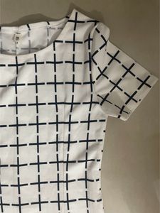White Checked Mini Dress