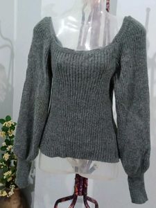 Grey Cropped Sweater