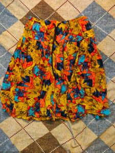 Vintage Colorful Print Skirt