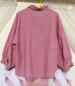 Red Gingham Bunny Pocket Blouse