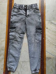 Gray Cargo Jeans