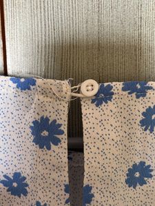 White And Blue Floral Printed A-Line Top