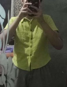 Mustard Textured Button-Down