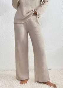 Ribbed Wide Leg Lounge Pants