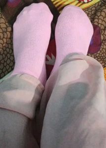 Pink Socks with Footprints