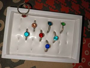 Colorful Gemstone Ring Set Combo Of 4.