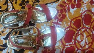 Red Ankle Strap Sandals - Size 6