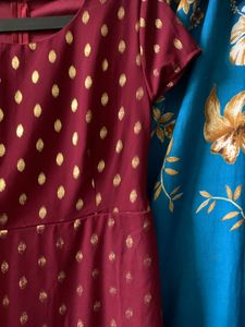 Maroon &amp; Gold Kurta Set