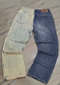 Unique Two-Tone Denim Jeans