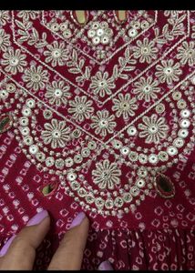 Maroon Embroidered Anarkali Dress
