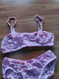 Madam Net Pink Bra Panty Set