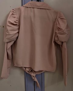 Cute Pink Tie-Front Top