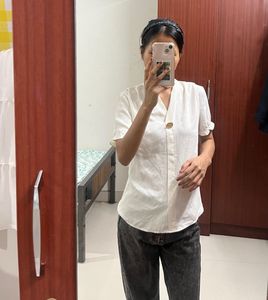 Elegant White Button Blouse