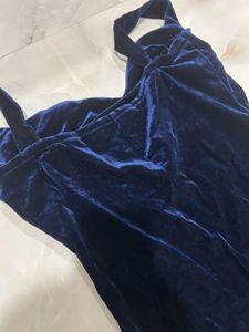 Urbanic Blue Velvet Bodycon Dress