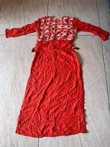 Orange Patterned Kurta