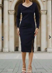 Elegant Navy Midi Dress