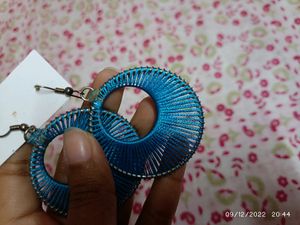 Blue Thread Earrings