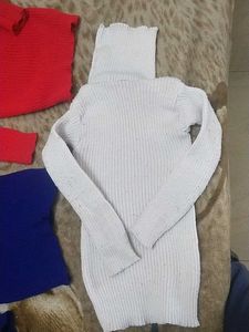 Combo Set 3 High Neck Sweaters 4-6 Year Girls