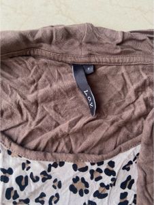 y2k leopard print top with attached shrug