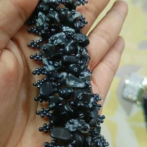 Tibetan Black Stone Chip Bracelet