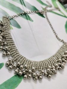 Jwellery Set Necklace Earrings Silver Oxidised