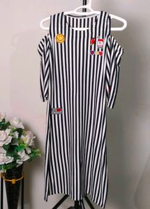 Striped Cold Shoulder Dress